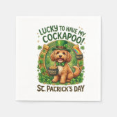 Cockapoo St Patrick's Day Lucky Dog Pot of Gold Serviette (Vorderseite)