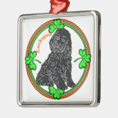 Cockapoo St Patrick's Day Silbernes Ornament (Links)