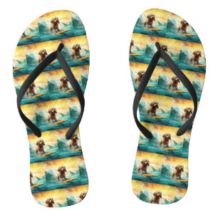 Cockapoo Strand Surfen Malerei Badesandalen