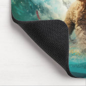 Cockapoo Strand Surfen Malerei Mousepad (Ecke)