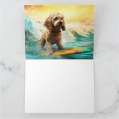 Cockapoo-Strand-Surfing-Gemälde Karte (Innenseite)