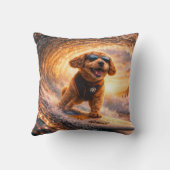 Cockapoo Surf Art | Cooles Cockapoo-Geschenkkissen Kissen (Rückseite)