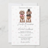 Cockapoo Thema Paw Herdshunde Hochzeit Einladung (Vorderseite)