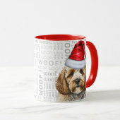 Cockapoo und Wof Art Weihnachten Tasse (VorderseiteRechts)