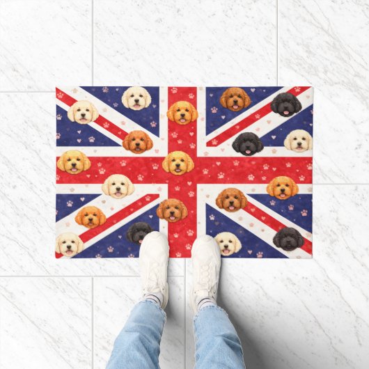Cockapoo Union Jack Fußmatte | UK Hunde Willkommen (Indoor)