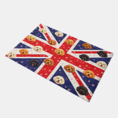 Cockapoo Union Jack Fußmatte | UK Hunde Willkommen (Schrägansicht)