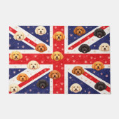 Cockapoo Union Jack Fußmatte | UK Hunde Willkommen (Vorderseite)