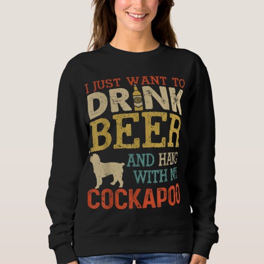 Cockapoo Vater Drink Bier Hang mit Hund Funny Men Sweatshirt (Vorderseite)