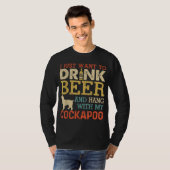 Cockapoo Vater Drink Bier Hang mit Hund Funny Men  T-Shirt (Vorne ganz)