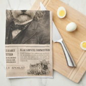 Cockapoo Vintage Newspaper  Geschirrtuch (Viertel Falte)