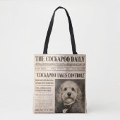 Cockapoo Vintage Newspaper  Tasche (Vorderseite)