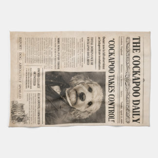 Cockapoo Vintage-Zeitung Geschirrtuch