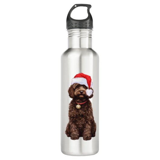 Cockapoo Weihnachten Edelstahlflasche (Vorderseite)
