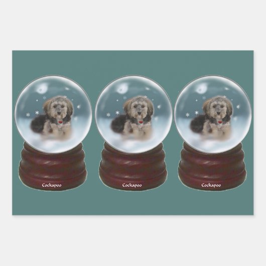 Cockapoo Weihnachten Geschenkpapier Set (Vorderseite)