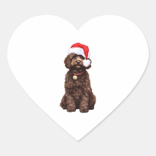 Cockapoo Weihnachten Herz-Aufkleber (Vorderseite)