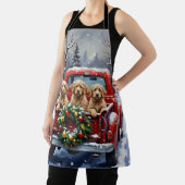 Cockapoo Weihnachten Rotes Lastwagen Urlaub Schürze (InSitu)