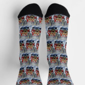 Cockapoo Weihnachten Rotes Lastwagen Urlaub Socken (Oben)