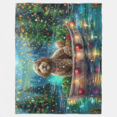 Cockapoo Weihnachtliche Reise Fleecedecke (Vorderseite)