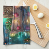 Cockapoo Weihnachtliche Reise Geschirrtuch (Viertel Falte)