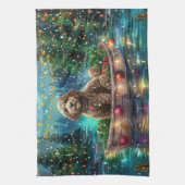 Cockapoo Weihnachtliche Reise Geschirrtuch (Vertikal)