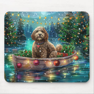 Cockapoo Weihnachtliche Reise Mousepad