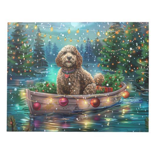 Cockapoo Weihnachtliche Reise Notizblock (Vorderseite)