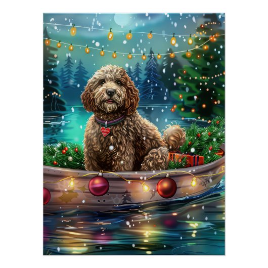 Cockapoo Weihnachtliche Reise Poster (Vorderseite)