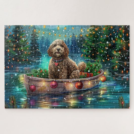 Cockapoo Weihnachtliche Reise Puzzle (Horizontal)