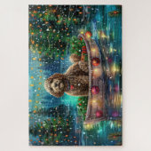 Cockapoo Weihnachtliche Reise Puzzle (Vertikal)