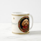 Cockapoo Weihnachts Hund personalisiert Kaffeetasse (VorderseiteRechts)