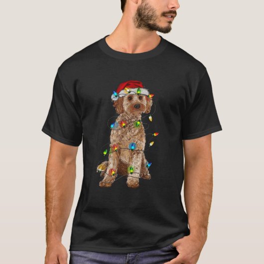 Cockapoo Weihnachtsbaum Light Pajama Dog Lover Xma T-Shirt (Vorderseite)