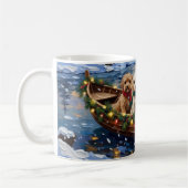Cockapoo Weihnachtsboot-Feiertag Kaffeetasse (Links)
