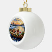 Cockapoo-Weihnachtsboot-Feiertag Keramik Kugel-Ornament (Rechts)
