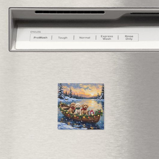 Cockapoo-Weihnachtsboot-Feiertag Magnet (In Situ (Geschirrspüler))