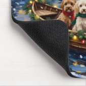 Cockapoo Weihnachtsboot-Feiertag Mousepad (Ecke)