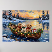 Cockapoo-Weihnachtsboot-Feiertag Poster (Vorne)