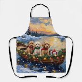 Cockapoo Weihnachtsboot-Feiertag Schürze (Vorderseite)