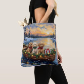 Cockapoo-Weihnachtsboot-Feiertag Tasche (Von Nahem)