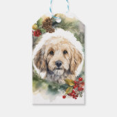 Cockapoo Weihnachtsfeier Festliche Jungfrau Geschenkanhänger (Vorderseite)