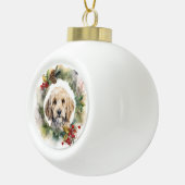 Cockapoo Weihnachtsfeier Festliche Jungfrau Keramik Kugel-Ornament (Rechts)