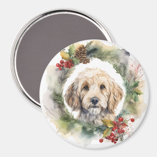Cockapoo Weihnachtsfeier Festliche Jungfrau Magnet (Vorderseite/Rückseite)
