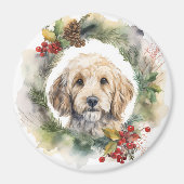 Cockapoo Weihnachtsfeier Festliche Jungfrau Magnet (Vorne)