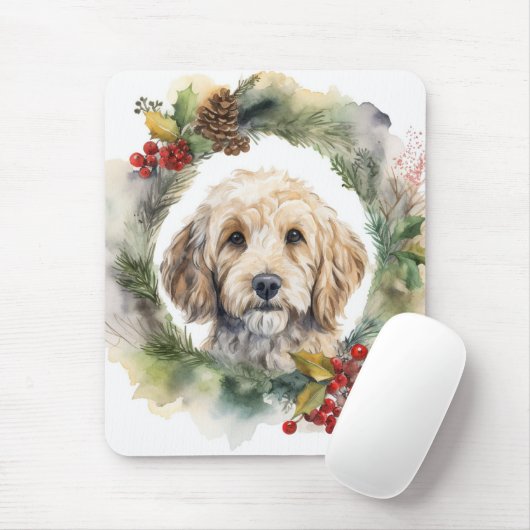 Cockapoo Weihnachtsfeier Festliche Jungfrau Mousepad (Mit Mouse)