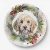Cockapoo Weihnachtsfeier Festliche Jungfrau Pappteller (Vorderseite)