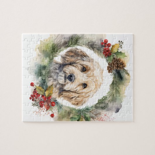 Cockapoo Weihnachtsfeier Festliche Jungfrau Puzzle (Horizontal)