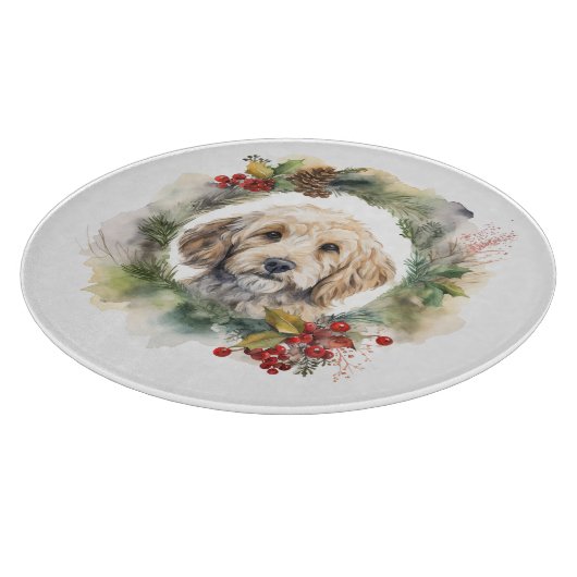 Cockapoo Weihnachtsfeier Festliche Jungfrau Schneidebrett (Ecke)