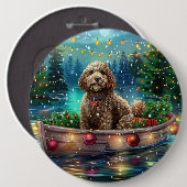 Cockapoo Weihnachtsfest Reise Button (Vorne & Hinten)