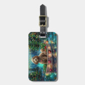 Cockapoo Weihnachtsfest Reise Gepäckanhänger (Vorderseite vertikal)