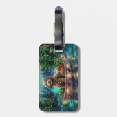 Cockapoo Weihnachtsfest Reise Gepäckanhänger (Rückseite vertikal)