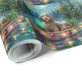Cockapoo Weihnachtsfest Reise Geschenkpapier (Rolleneckpunkt)
